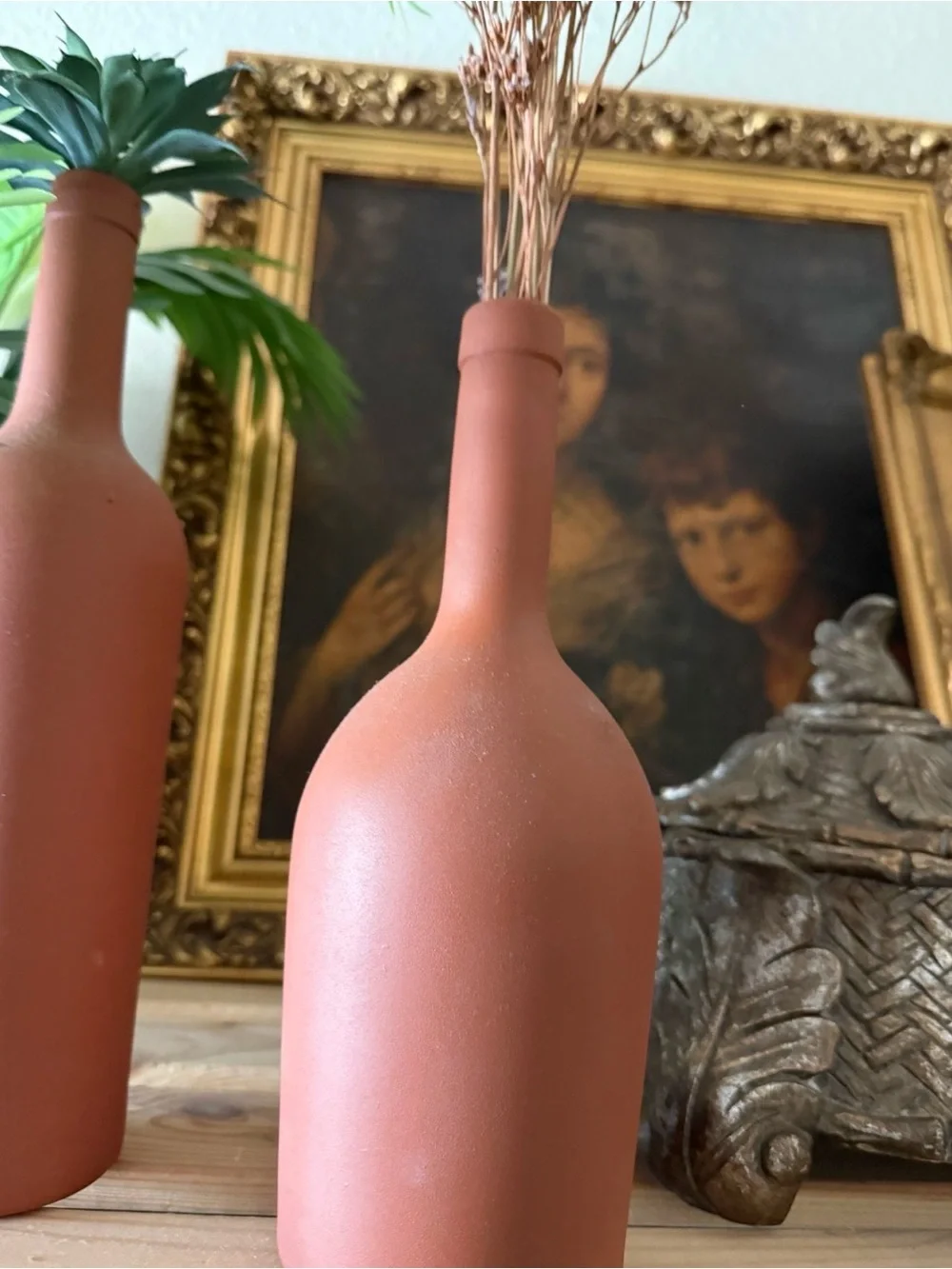 Rust Terracotta Decorative Bottle Vases set of 2